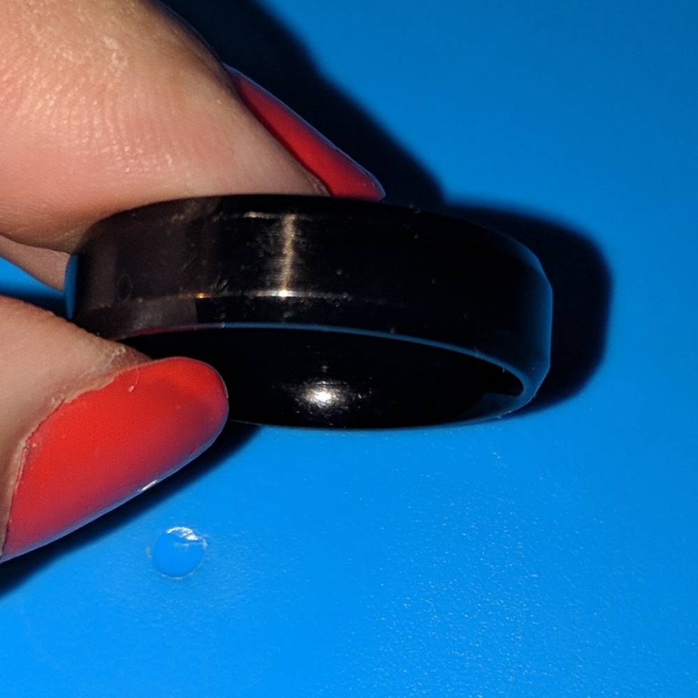 Mens titanium black ring.